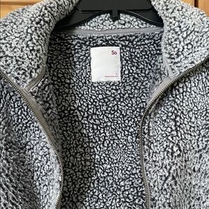 SO Gray Sherpa Fleece Vest